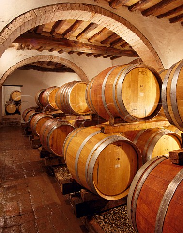 Barriques of Cepparello in cellar of Isole e Olena Near Barberino Val dElsa Tuscany Italy  Chianti Classico