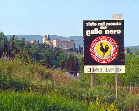 Gallo Nero sign at Gaiole in Chianti Tuscany    Chianti Classico