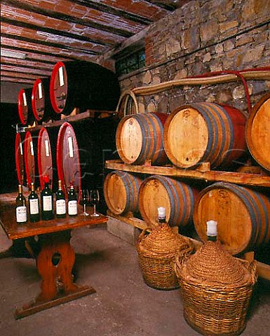 The barrel ageing cellar and tasting area of   Riecine a small estate high in the hills above   Gaiole in Chianti Tuscany Italy  Chianti Classico