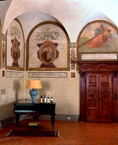 Drawing room of Badia a Coltibuono an 11thcentury   abbey which is part of the StucchiPrinetti familys   estate   Gaiole in Chianti Tuscany Italy            Chianti Classico