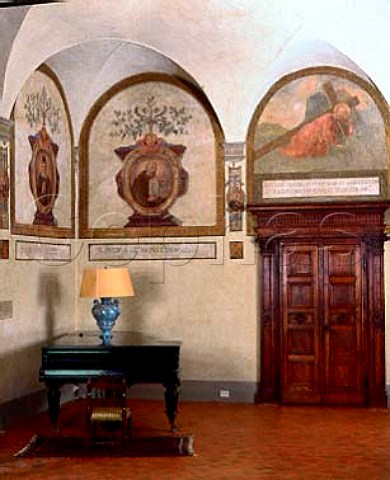 Drawing room of Badia a Coltibuono an 11thcentury   abbey which is part of the StucchiPrinetti familys   estate   Gaiole in Chianti Tuscany Italy           Chianti Classico