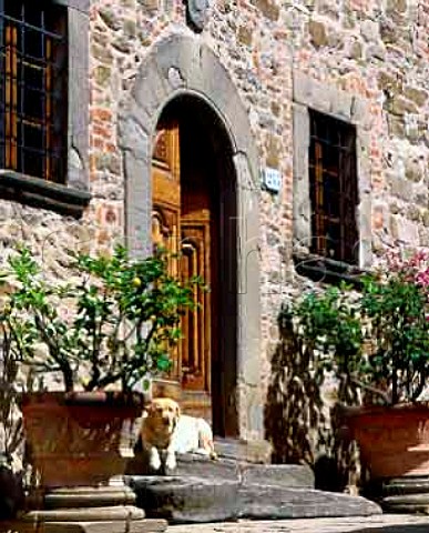 Entrance to the offices of Castello di Volpaia in   the medieval hamlet of Volpaia Tuscany Italy       Chianti Classico