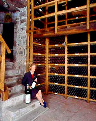 Giovannella Stianti Mascheroni in her private   wine cellar at Castello di Volpaia Volpaia   Tuscany Italy