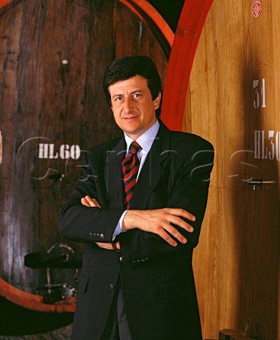 Itinerant winemaker Franco Bernabei in the cellars of Selvapiana Pontassieve Tuscany Italy Chianti Rufina