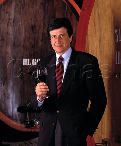Itinerant winemaker Franco Bernabei in the cellars   of the Chianti Rufina estate of Selvapiana    Pontassieve Tuscany Italy