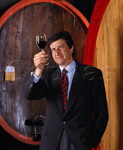 Consultant winemaker Franco Bernabei in the cellar of Selvapiana  Pontassieve Tuscany Italy  Chianti Rufina
