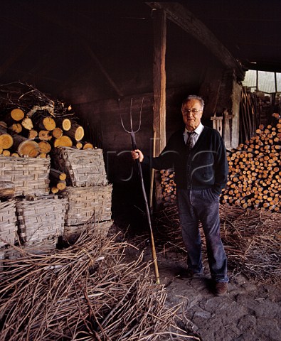 Aldo Conterno died 2012 in his wood store which is used to fuel the estate bread oven Monforte dAlba Piemonte Italy