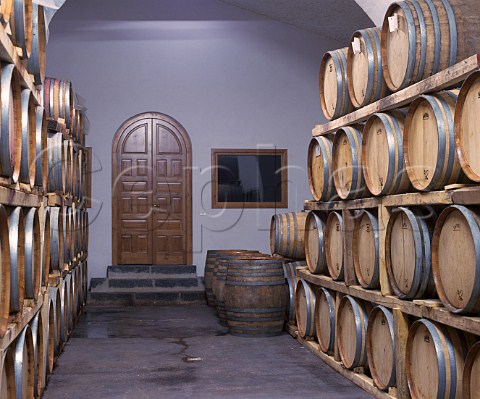 Barrique room of the Regaleali winery   Vallelunga Pratameno Sicily Italy