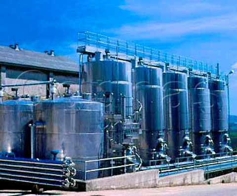 Stainless steel tanks on the Regaleali estate of   Giuseppe Tasca Count of Almerita  Vallelunga   Pratameno Sicily