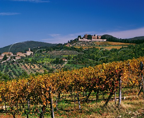 Castello di Brolio and village of San Regolo Tuscany Italy Chianti Classico