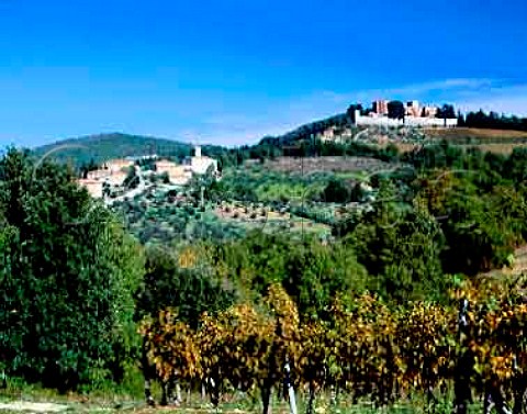 Castello di Brolio above the village of San Regolo   Tuscany Italy Chianti Classico