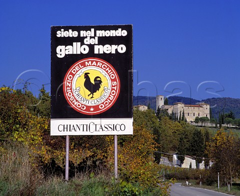 Chianti Classico wine sign at Gaiole in Chianti   Tuscany Italy