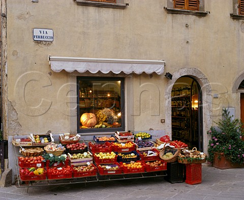 General store with fruit and vegetable display   Castellina in Chianti Tuscany Italy