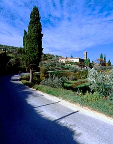 Road through the hamlet of Casole near Greve in   Chianti Tuscany Italy Chianti Classico