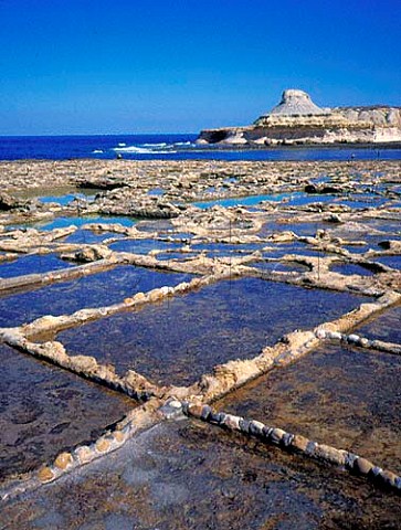 Salt pans near Marsalforn Gozo Malta