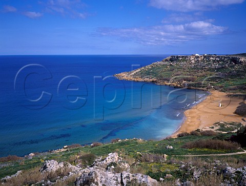 Ramla Bay from Calypsos Cave Gozo Malta