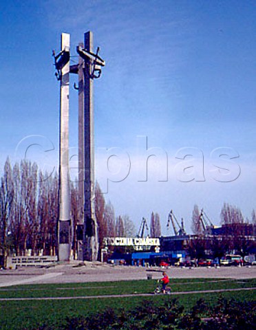 Memorial of three crosses designed and built by the Gdansk shipyard workers after their victorious strike of August 1980 in honour of the workers killed during the revolutionary strike of 1970 Gdansk Poland