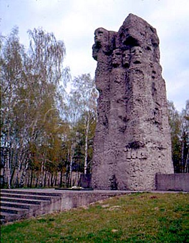 Memorial to the many killed in the gas chamber both   Poles and Jews at Stutthof Concentration Camp 30   miles east of Gdansk Poland