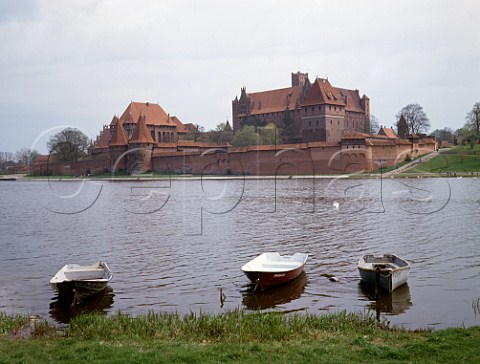500 year old Malbork Castle on the Nogat River 30 miles south of Gdansk Poland