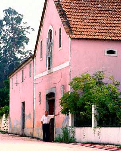 Luis Pato outside one of the buildings which he uses   for his winery on his Quinta da Cha estate  Near   Anadia Portugal  Bairrada