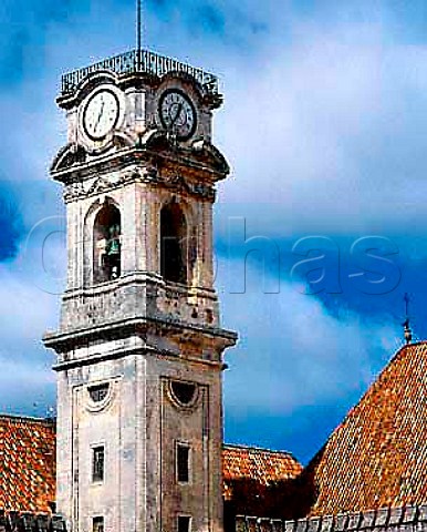 Clock tower of the Old University of Coimbra  founded in 1290 whilst the city was the capital of Portugal 11391385 The buildings date from c16th when it was permanently established here