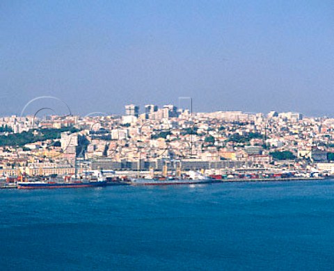 Lisbon viewed from over the Tagus estuary Portugal