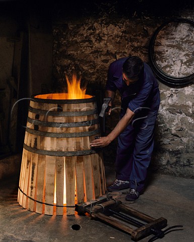 Barrel making  the fire allows the staves to be bent into place and toasts the inside of the barrel   Bodegas Muga Haro Spain  Rioja