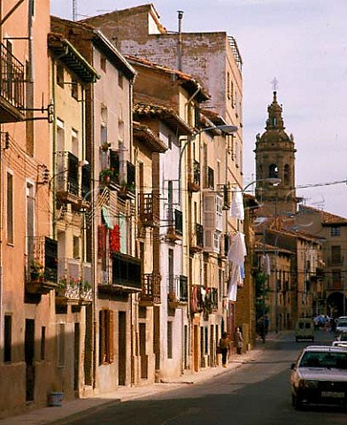 Street in the wine town of Cenicero La Rioja   Spain Rioja Alta