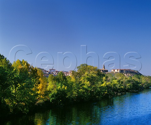 The Church of Santo Tomas and town of Haro above the Rio Ebro La Rioja Spain 