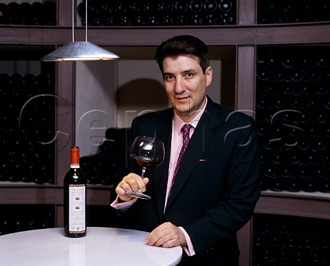 Carlos Martinez Bujanda in the private cellar of   Bodegas Martinez Bujanda Oyon Spain  Rioja