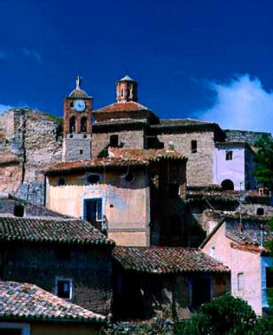 Church and houses in the village of   Belmonte de Gracian Aragon Spain    DO Calatayud