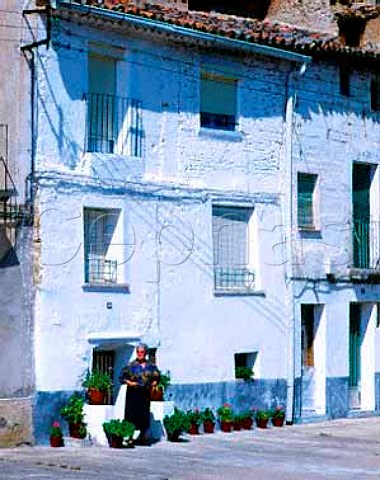 White house in the wine village of Belmonte de   Gracian Aragon Spain DO Calatayud