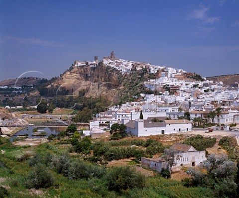 Arcos de la Frontera above the Rio Guadalete Andalucia Spain