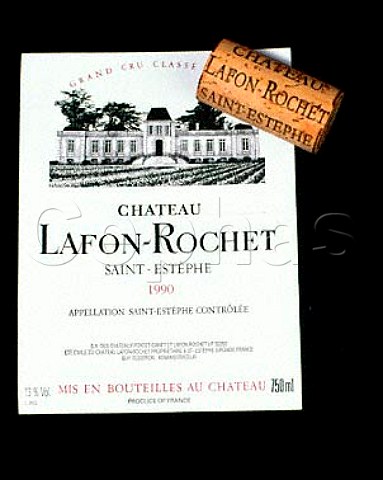 Label and cork of Chateau LafonRochet   AC SaintEstephe