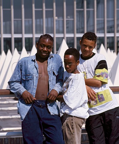 Three black teenage boys