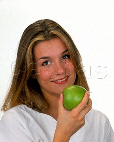 18year old girl with apple