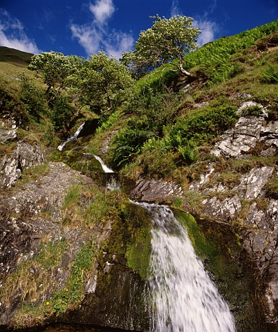 Small waterfall in the the Lowther Hills Dumfries and Galloway Scotland