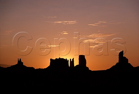 Sunrise over the North Buttes   Monument Valley Utah  Arizona USA