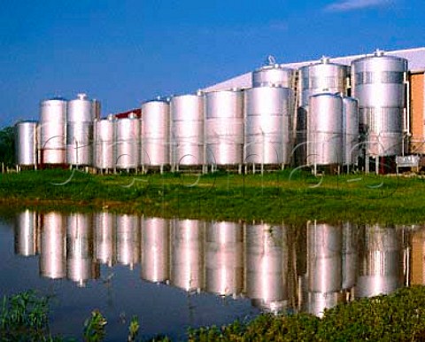 Stainless steel fermentation tanks of   Pindar Vineyards Peconic Long Island New York USA   North Fork of Long Island