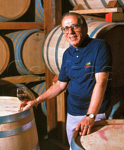 Herodotus Dan Damianos in barrel cellar of Pindar   Vineyards Peconic Long Island New York USA     North Fork AVA