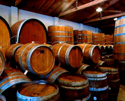 Red wine barrel room of Flora Springs StHelena   Napa Valley California