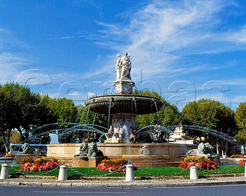 La Rotonde fountain in the center of   AixenProvence  Provence  France