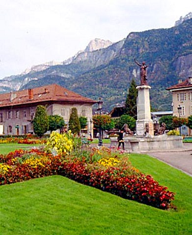 Park in the center of Sallanches in the foothills   of the Alps   HauteSavoie France RhneAlpes