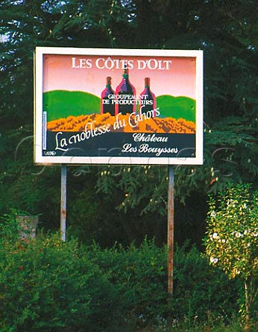 Sign for Chteau les Bouysses of Les Ctes dOlt   cooperative Mercues Lot France   Cahors