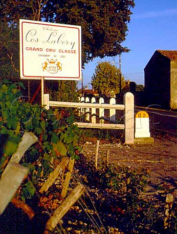 Sign outside Chteau Cos Labory Gironde France   Bordeaux  StEstphe