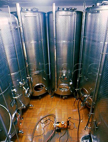Cleaning fermentation tanks at Weingut Dr   BurklinWolf Wachenheim Germany Pfalz