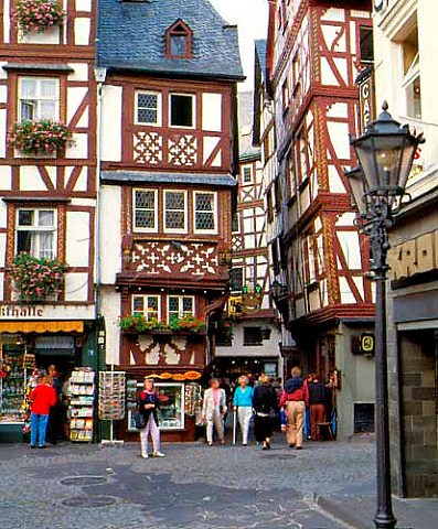 Woodframed buildings in the town square   Bernkastel Mosel Valley Germany