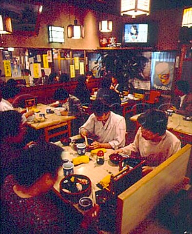 Iwate Prefecture Tohoku Northern Japan Interior of   a sushi restaurant in Miyako