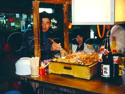 Fast food Oden snack stall in Ueno Park Tokyo   Japan