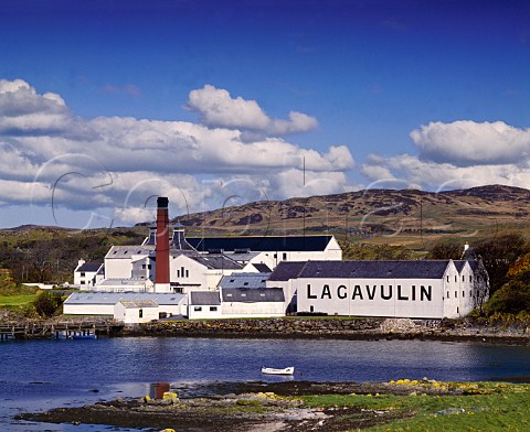 Lagavulin Distillery situated on Lagavulin Bay on   the south coast of the Isle of Islay Argyllshire   Scotland